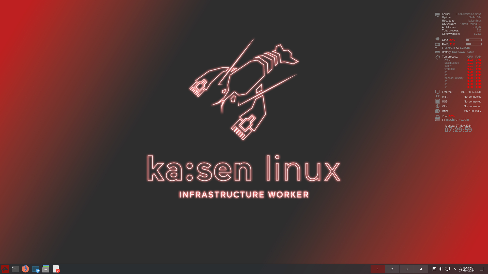 kaisen linux KDE with kaisen-conky