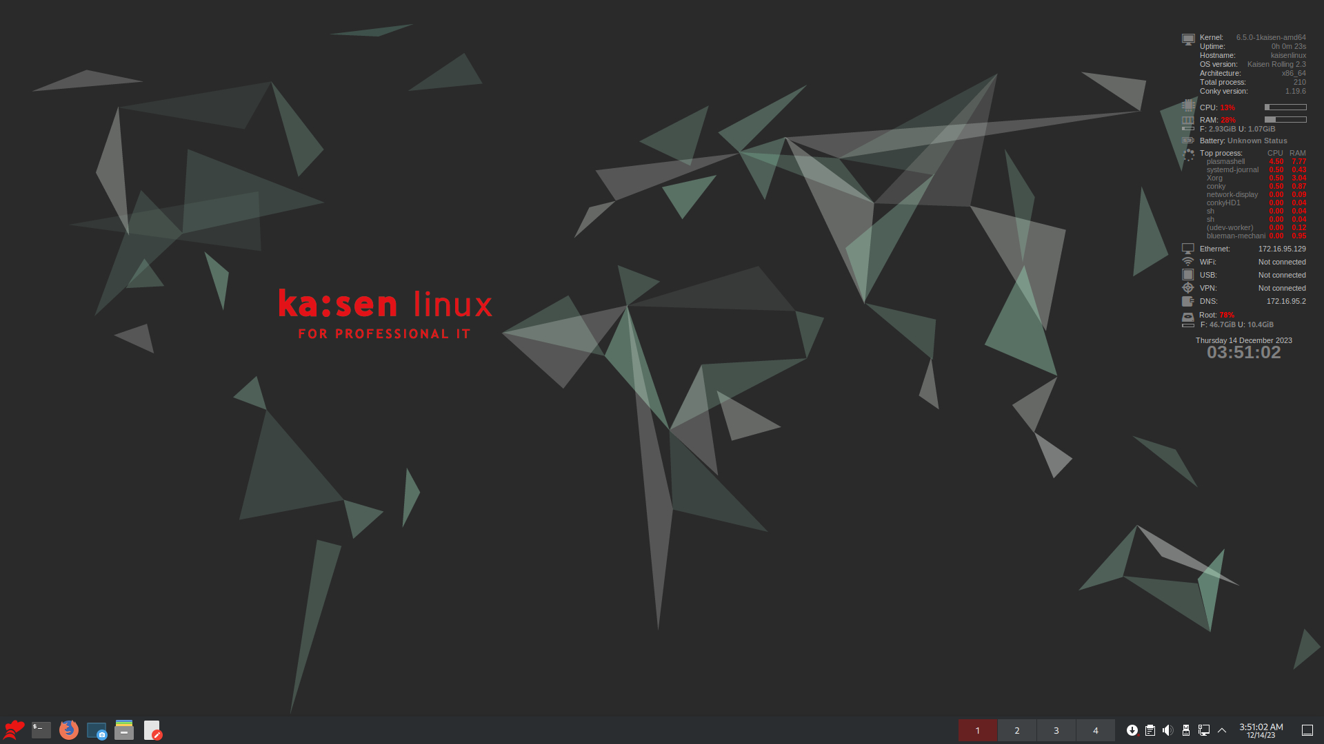 kaisen linux KDE with kaisen-conky